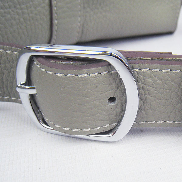 7A Hermes Togo Leather Messenger Bag Grey h2811 Replica - Click Image to Close